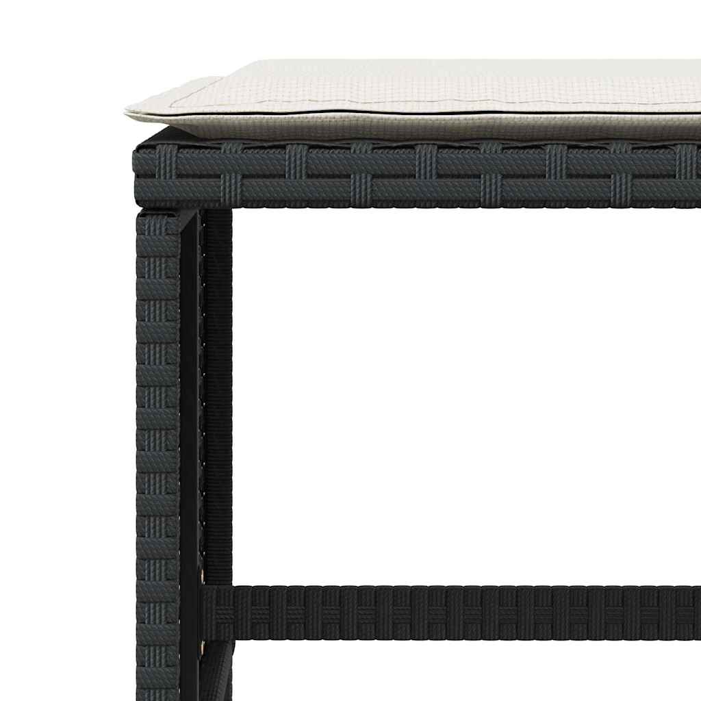 vidaXL Tuinkrukken 4 st met kussens 41x41x36 cm poly rattan zwart