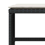 vidaXL Tuinkrukken 4 st met kussens 41x41x36 cm poly rattan zwart