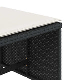 vidaXL Tuinkrukken 4 st met kussens 41x41x36 cm poly rattan zwart