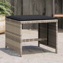 vidaXL Tuinkrukken 4 st met kussens 41x41x36 cm poly rattan zwart