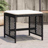 vidaXL Garden Stools 4 pcs with cushions 41x41x36 cm poly rattan black