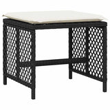 vidaXL Garden Stools 4 pcs with cushions 41x41x36 cm poly rattan black