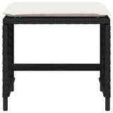 vidaXL Garden Stools 4 pcs with cushions 41x41x36 cm poly rattan black