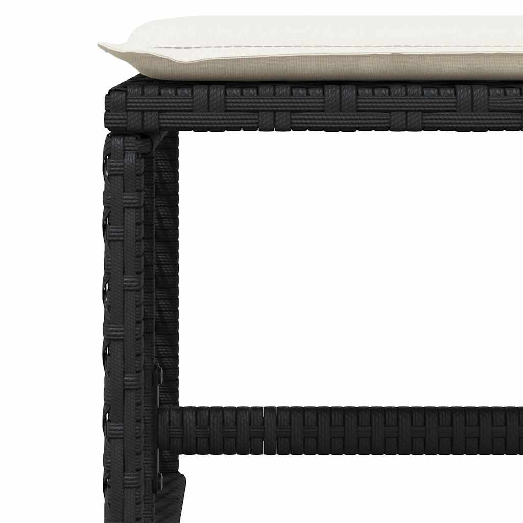 vidaXL Garden Stools 4 pcs with cushions 41x41x36 cm poly rattan black