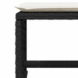 vidaXL Garden Stools 4 pcs with cushions 41x41x36 cm poly rattan black