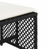 vidaXL Garden Stools 4 pcs with cushions 41x41x36 cm poly rattan black