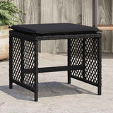 vidaXL Garden Stools 4 pcs with cushions 41x41x36 cm poly rattan black