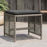 vidaXL Garden Stools 4 pcs with cushions 41x41x36 cm poly rattan black
