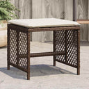 vidaXL Garden Stools 4 pcs with cushions 41x41x36 cm poly rattan black