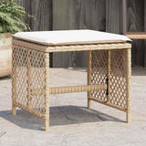 vidaXL Garden Stools 4 pcs with cushions 41x41x36 cm poly rattan black