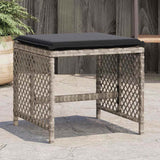 vidaXL Garden Stools 4 pcs with cushions 41x41x36 cm poly rattan black