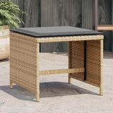 vidaXL Garden Stools 4 pcs with cushions 41x41x36 cm poly rattan black