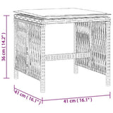 vidaXL Tuinkrukken 4 st met kussens 41x41x36 cm poly rattan zwart