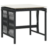 vidaXL Tuinkrukken 4 st met kussens 41x41x36 cm poly rattan zwart