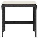 vidaXL Tuinkrukken 4 st met kussens 41x41x36 cm poly rattan zwart