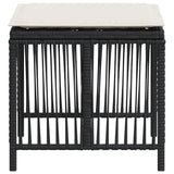 vidaXL Tuinkrukken 4 st met kussens 41x41x36 cm poly rattan zwart