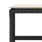 vidaXL Tuinkrukken 4 st met kussens 41x41x36 cm poly rattan zwart