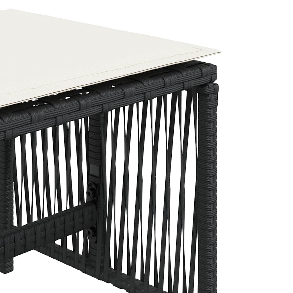 vidaXL Tuinkrukken 4 st met kussens 41x41x36 cm poly rattan zwart