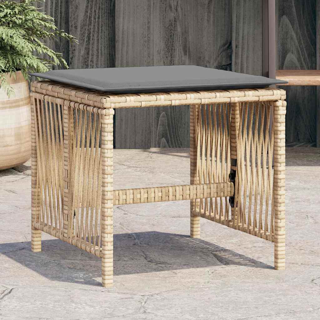 vidaXL Tuinkrukken 4 st met kussens 41x41x36 cm poly rattan zwart