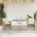 vidaXL 3-delige Bistroset met kussens poly rattan zwart