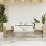 vidaXL 3-delige Bistroset met kussens poly rattan zwart