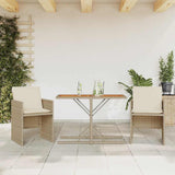 vidaXL 3-delige Bistroset met kussens poly rattan zwart