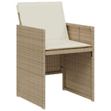 vidaXL 3-delige Bistroset met kussens poly rattan zwart
