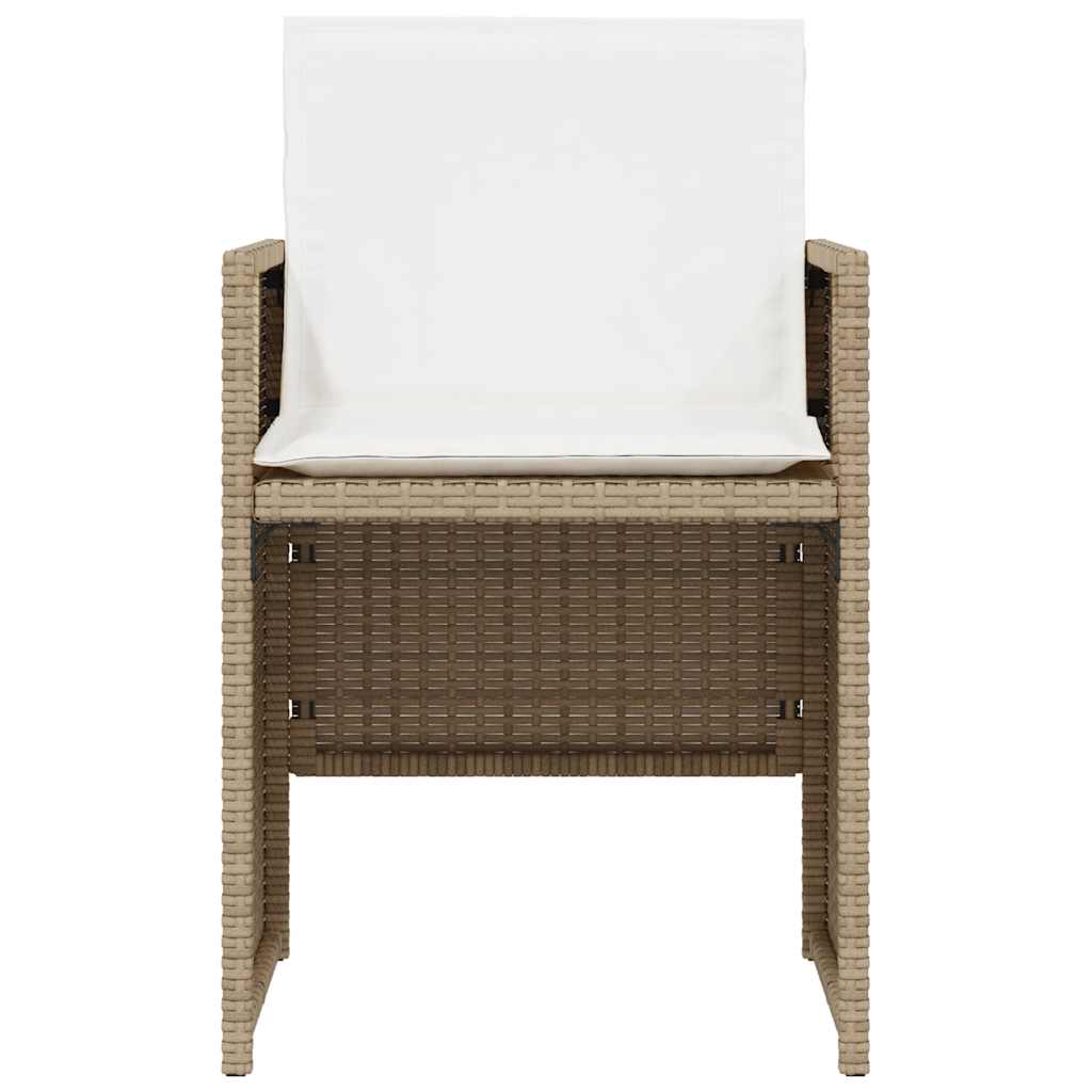 vidaXL 3-delige Bistroset met kussens poly rattan zwart