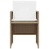 vidaXL 3-delige Bistroset met kussens poly rattan zwart