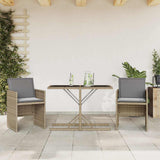 vidaXL 3-delige Bistroset met kussens poly rattan zwart