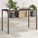 vidaXL Tuintafel met glazen blad 115x54x74 cm poly rattan zwart