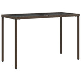 vidaXL Tuintafel met glazen blad 115x54x74 cm poly rattan zwart