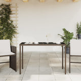 vidaXL Tuintafel met glazen blad 115x54x74 cm poly rattan zwart