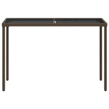 vidaXL Tuintafel met glazen blad 115x54x74 cm poly rattan zwart