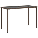 vidaXL Tuintafel met glazen blad 115x54x74 cm poly rattan zwart