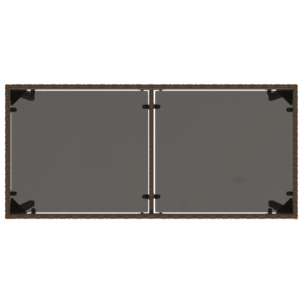 vidaXL Tuintafel met glazen blad 115x54x74 cm poly rattan zwart