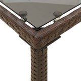 vidaXL Tuintafel met glazen blad 115x54x74 cm poly rattan zwart