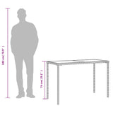vidaXL Tuintafel met glazen blad 115x54x74 cm poly rattan zwart