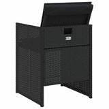 vidaXL 5-delige Tuinset met kussens poly rattan zwart