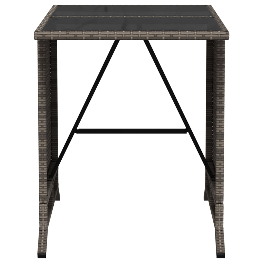 vidaXL 3-delige Bistroset met kussens poly rattan zwart