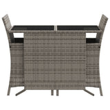 vidaXL 3-delige Bistroset met kussens poly rattan zwart