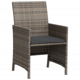 vidaXL 3-delige Bistroset met kussens poly rattan zwart