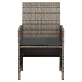 vidaXL 3-delige Bistroset met kussens poly rattan zwart