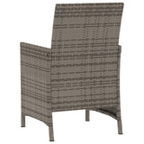vidaXL 3-delige Bistroset met kussens poly rattan zwart