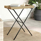 vidaXL Dienbladtafel inklapbaar 65x40x75 cm poly rattan zwart