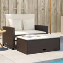 vidaXL Tuinbank 2-zits met kussens poly rattan zwart
