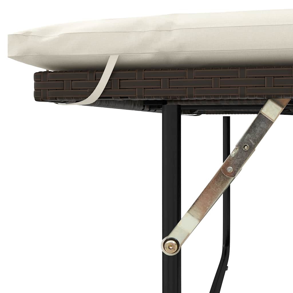 vidaXL Tuinbank 2-zits met kussens poly rattan zwart