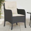 vidaXL Tuinstoelen 2 st met kussens poly rattan zwart