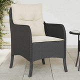 vidaXL Tuinstoelen 2 st met kussens poly rattan zwart