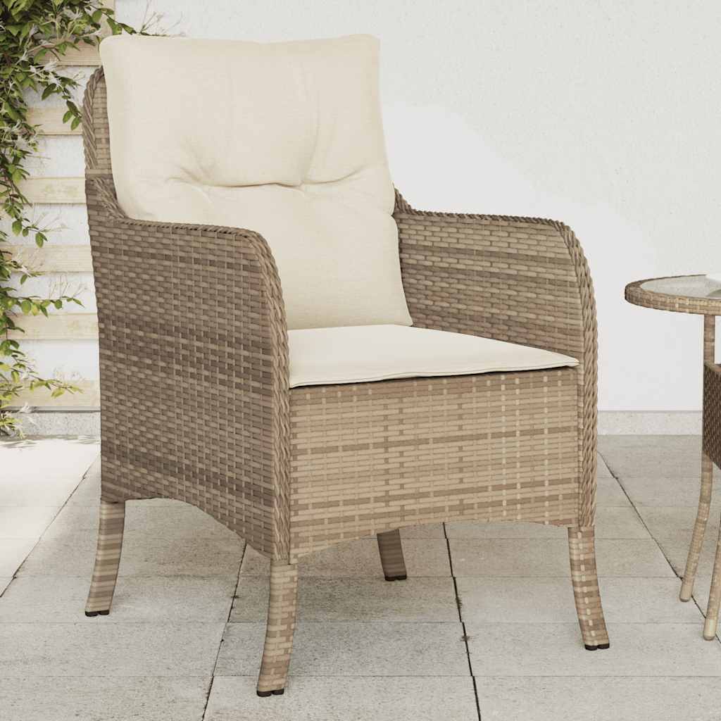 vidaXL Tuinstoelen 2 st met kussens poly rattan zwart